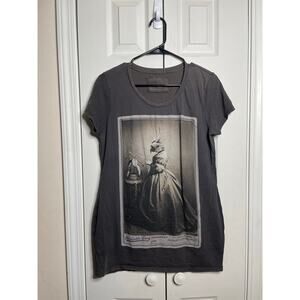 AllSaints Spitafields Long T shirt Parrot Dress Gray Faded Worn Size Medium